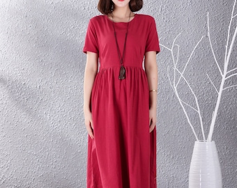 Clearance Summer Dress Cotton Dress Casual Loose Soft Dresses Maxi Dress Homewear Lightweight Dress