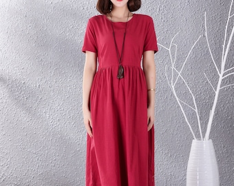 Clearance Summer Dress Cotton Dress Casual Loose Soft Dresses Maxi Dress