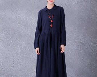 sachin and babi light blue dress Fantaslook Long Sleeve Midi Dresses for Women Casual Floral Dress Flowy Fall  Dresses with Pockets main image 0