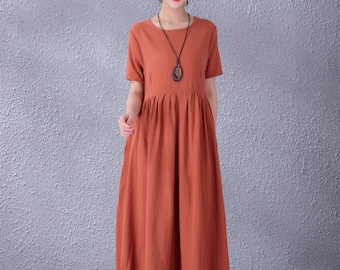 Clearance Summer Dress Cotton Dress Casual Loose Soft Dresses Maxi Dress Homewear Lightweight Dress