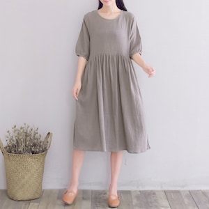Clearance Summer Cotton Dress Casual Loose Soft Dresses Homewear Lightweight Dress