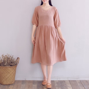 Clearance Summer Cotton Dress Casual Loose Soft Dresses