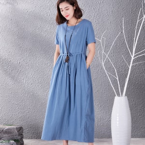 Clearance Summer Dress Cotton Dress Casual Loose Soft Dresses Maxi Dress