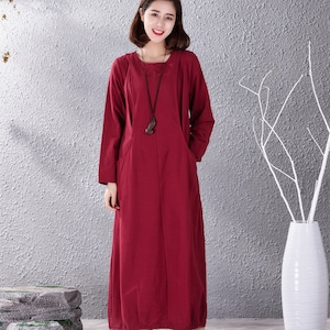 chinese dress ladies Long Sleeve T-Shirt Dress Taupe / X-Large main image 0
