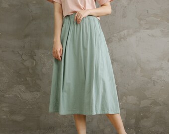 long skirt elastic waistband