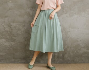 Winter Heavier Fabric Skirt Fall Skirt Warm Skirts Thicker Cotton Skirt Midi Skirt Outwear Loose Skirt XS-6XL (HandMade Custom Plus Size)