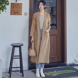 Winter/Fall Coat Cotton Corduroy Coat Long Sleeves Cardigan Dress Loose Kimono Customized Shirt Coat Hand Made Plus Size Corduroy Jacket