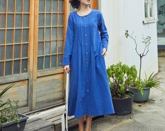 knee length dresses for ladies Black Ribbed Button Front Midi Cardigan Dress main image 1