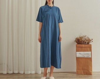 Women Cotton Dress Soft Casual Loose Robes Half Sleeves Shift Dress Boho Maxi Dresses Customized Dress Plus Size Clothing Linen Dress Women Cotton Dress Soft Casual Loose Robes Half Sleeves Shift Dress Boho Maxi Dresses Customized Dress Plus Size Clothing Linen Dress