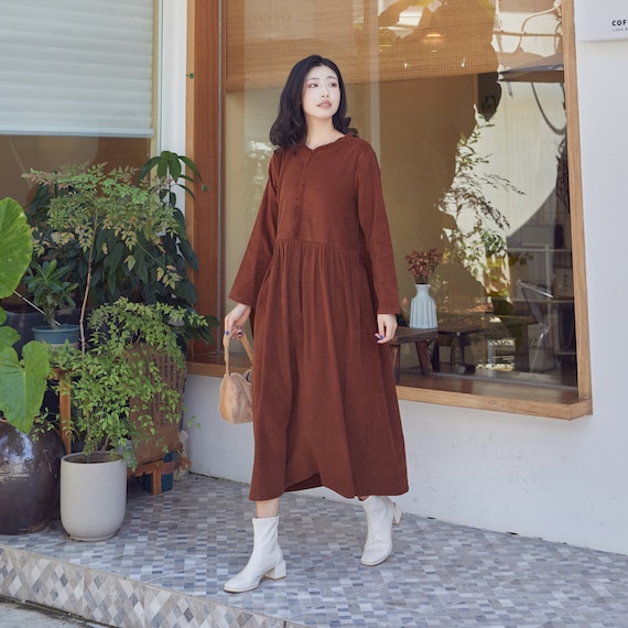 Corduroy dress long sleeve deals