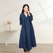 New Design Cotton Dress Shirt V-Neck Loose Dress A-Line Tunics Long Sleeves Robes Midi Dresses Customized Dress Plus Size Clothing Linen 