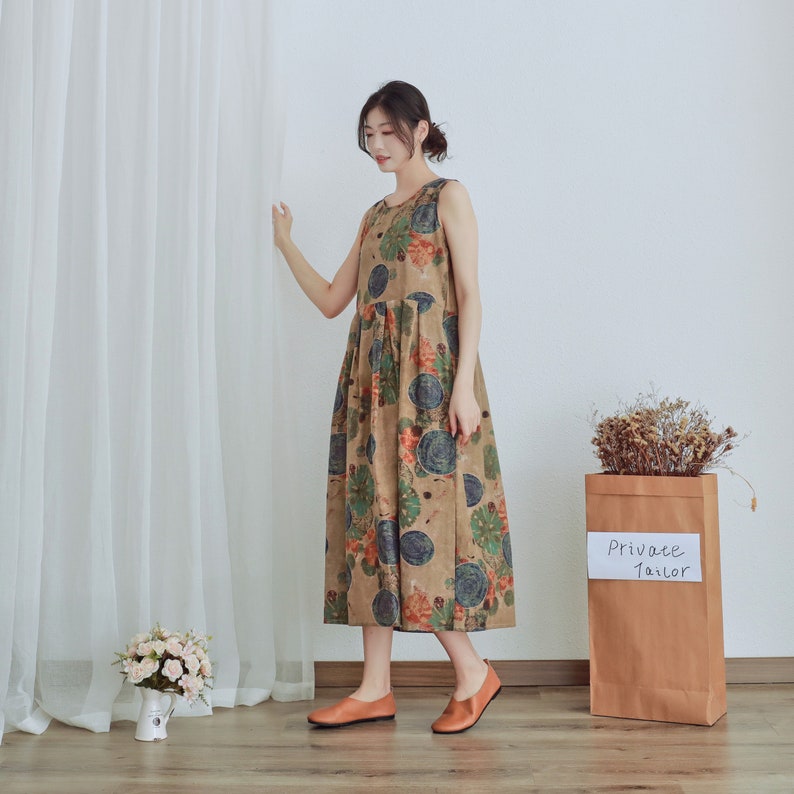 TrendAura Patchwork Cotton Dress For Women Loose Fit Breathable Summer Essential Everyday Comfort main image 0