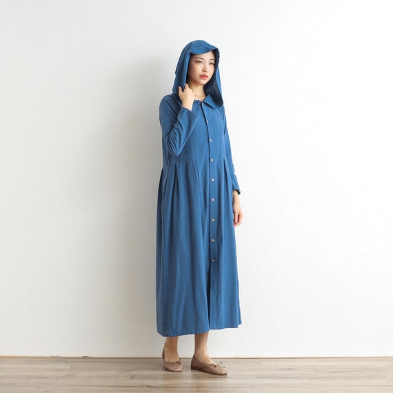 winter cotton dresses for women Winter Heavier Cotton Fabric Dress Fall Dress Thicker Warm Dress Long Sleeves Outwear Dresses Tailored XS-6XL (HandMade Custom Plus Size)