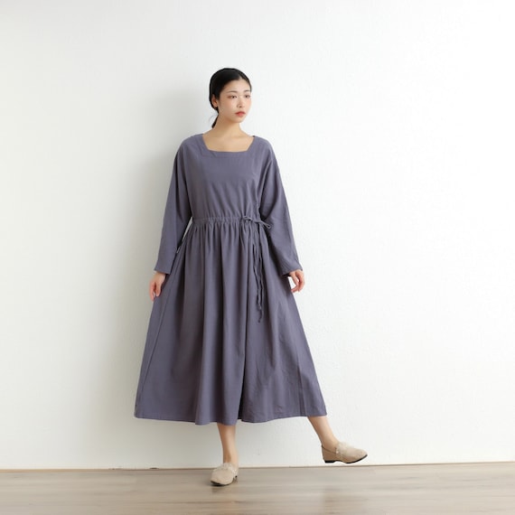 Women Long Sleeves Cotton Dress Soft Casual Loose Tunics Shirt A line Robes Maxi Dresses Customized Dress Plus Size Clothing Linen Etsy Australia