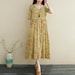 Women Printed Cotton Printed Floral Casual Loose Robes Half Sleeves Shift Dress Boho Midi Dresses Customized Dress Plus Size Clothing Linen
