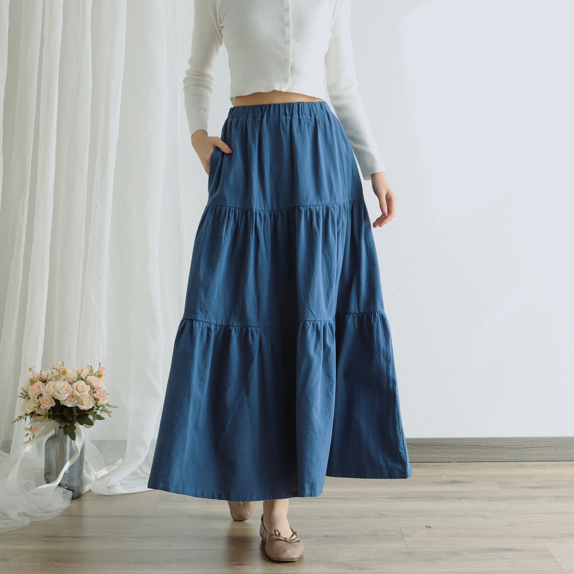 Tiered White Skirt - Etsy