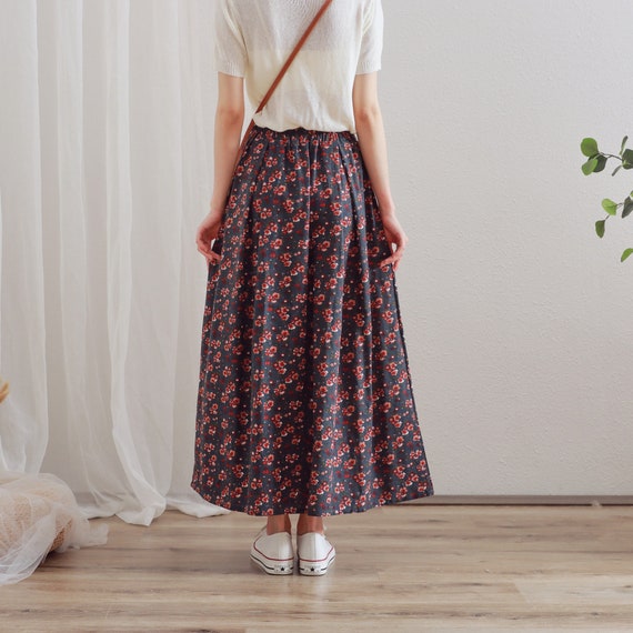 【fa.er.ie】half pattern cotton skirt 3차☆[F.E.E.S] half pattern cotton skirt (blue)