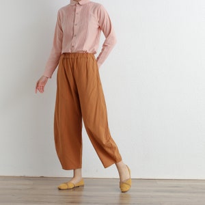 Summer Women Elastic Waist Cotton Pants Soft Casual Loose Boho Trousers Wide Leg Pant Customized Plus Size Pants Linen Spring Pant image 4