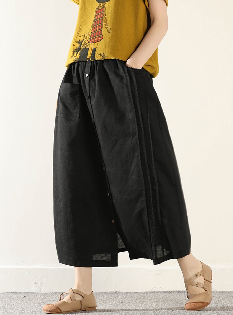 Summer Cotton Skirts Aline Pleated Elastic Waist Skirt Flared Etsy