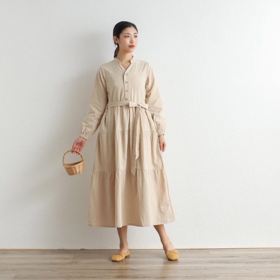 cotton fabric one piece dress Summer-Friendly One Piece Cotton Dress for All Sizes