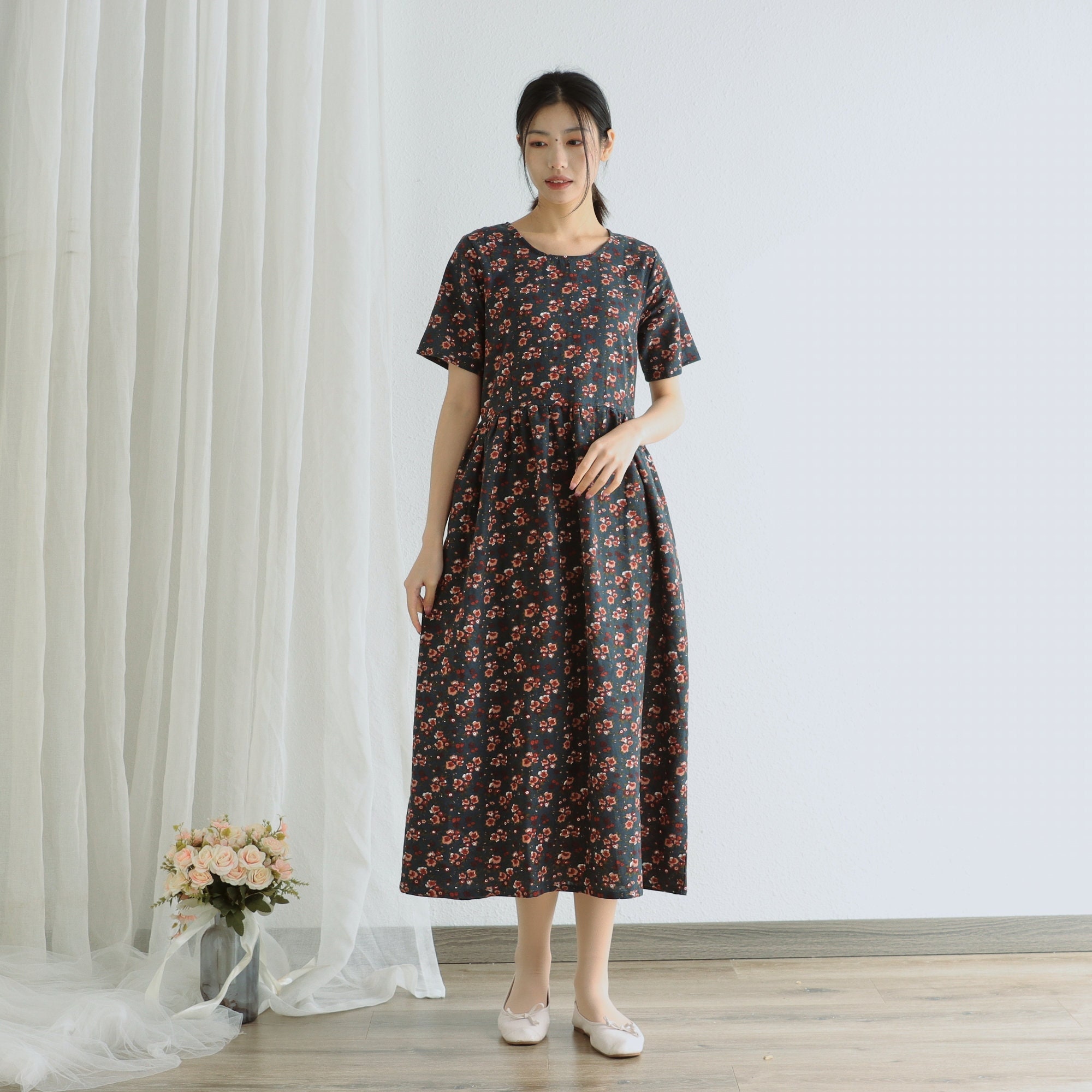 white christmas dresses Baltic Born Womens Joanie Smocked Dress | Green Floral main image 1
