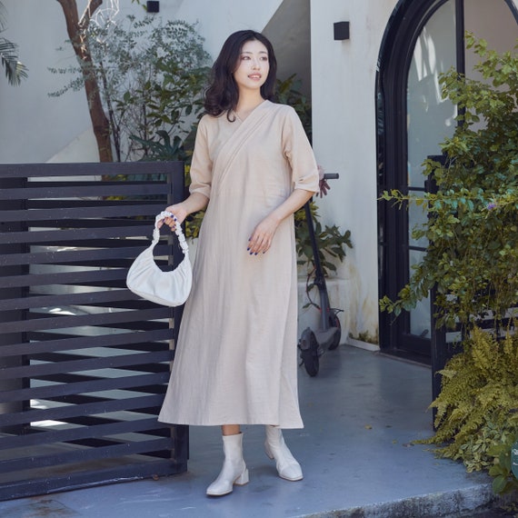 half sleeve casual midi dress Casual Short Sleeve V Neck Button Down Midi Dress With Pockets