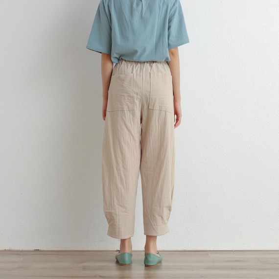 Pantaloni Vita Alta Larghi Verdi Pantaloni Donna Leriya A Vita Alta - Comodi E Casual Per L'estate Pantaloni Moda Coreana Donna - 5