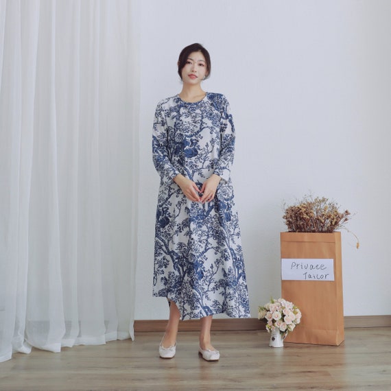 Printed Dress Floral Cotton Dress Soft Casual Loose Robes Long Sleeves Shift Dress Boho Midi Dresses Customize Plus Dress Linen Dress Printed Dress Floral Cotton Dress Soft Casual Loose Robes Long Sleeves Shift Dress Boho Midi Dresses Customize Plus Dress Linen Dress