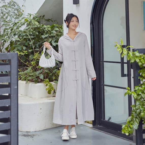 Robe d hiver a capuche en tissu plus epais Robe d automne Robe chaude Robe en coton plus epaisse Robes a manches longues pour vetements d exterieur XS 6XL taille personnalisee plus grande Etsy France