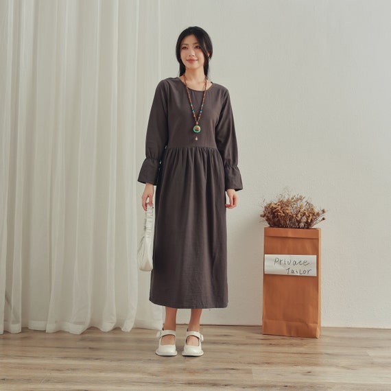 Dress Casual Spring Maxi Dresses With Sleeves Maxi Dresses For Women Cotton, Casual Party Wear Long Dresses