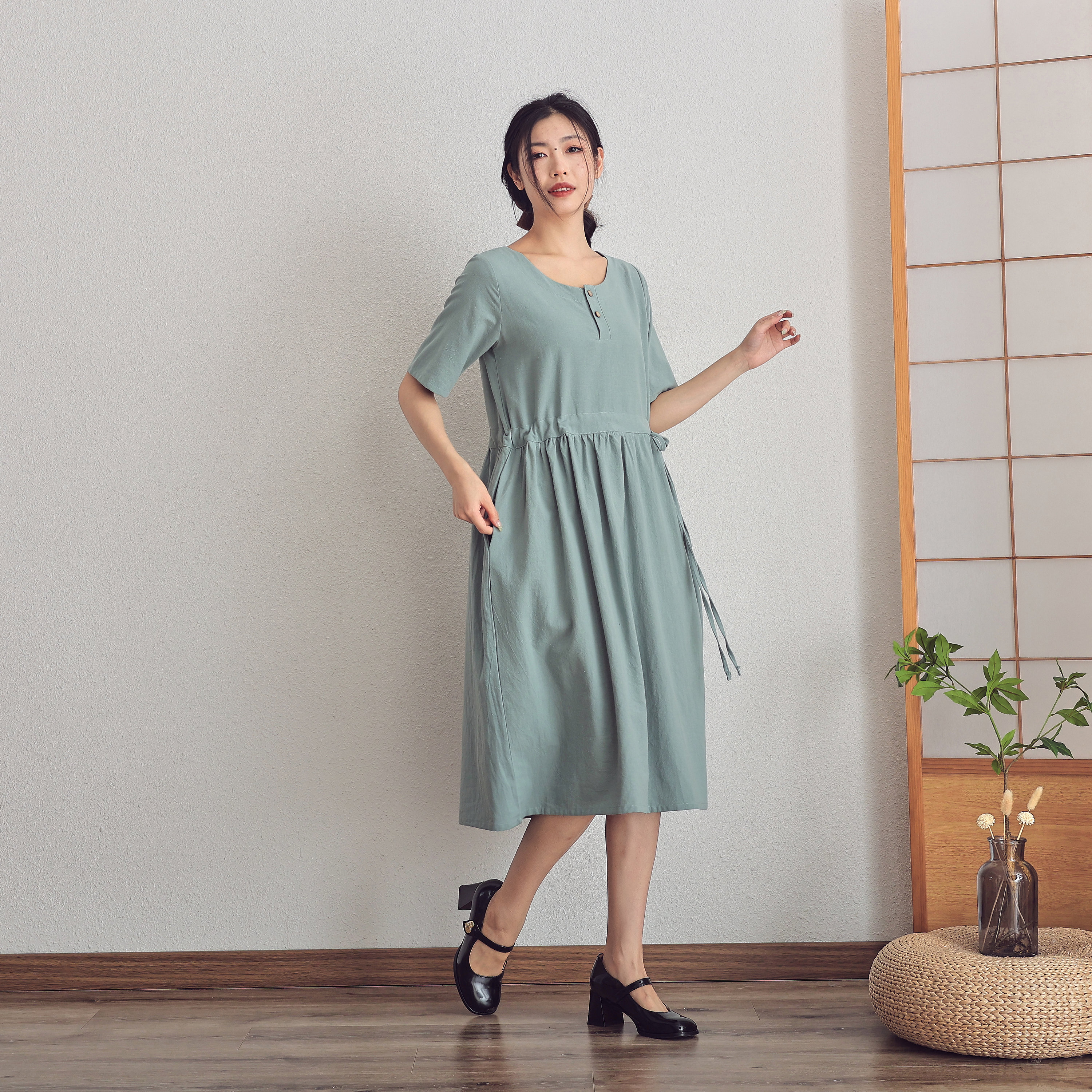 designer tank dress Women's Summer Tank Dress Knit V Neck Sleeveless Bodycon Ribbed Dresses main image 1