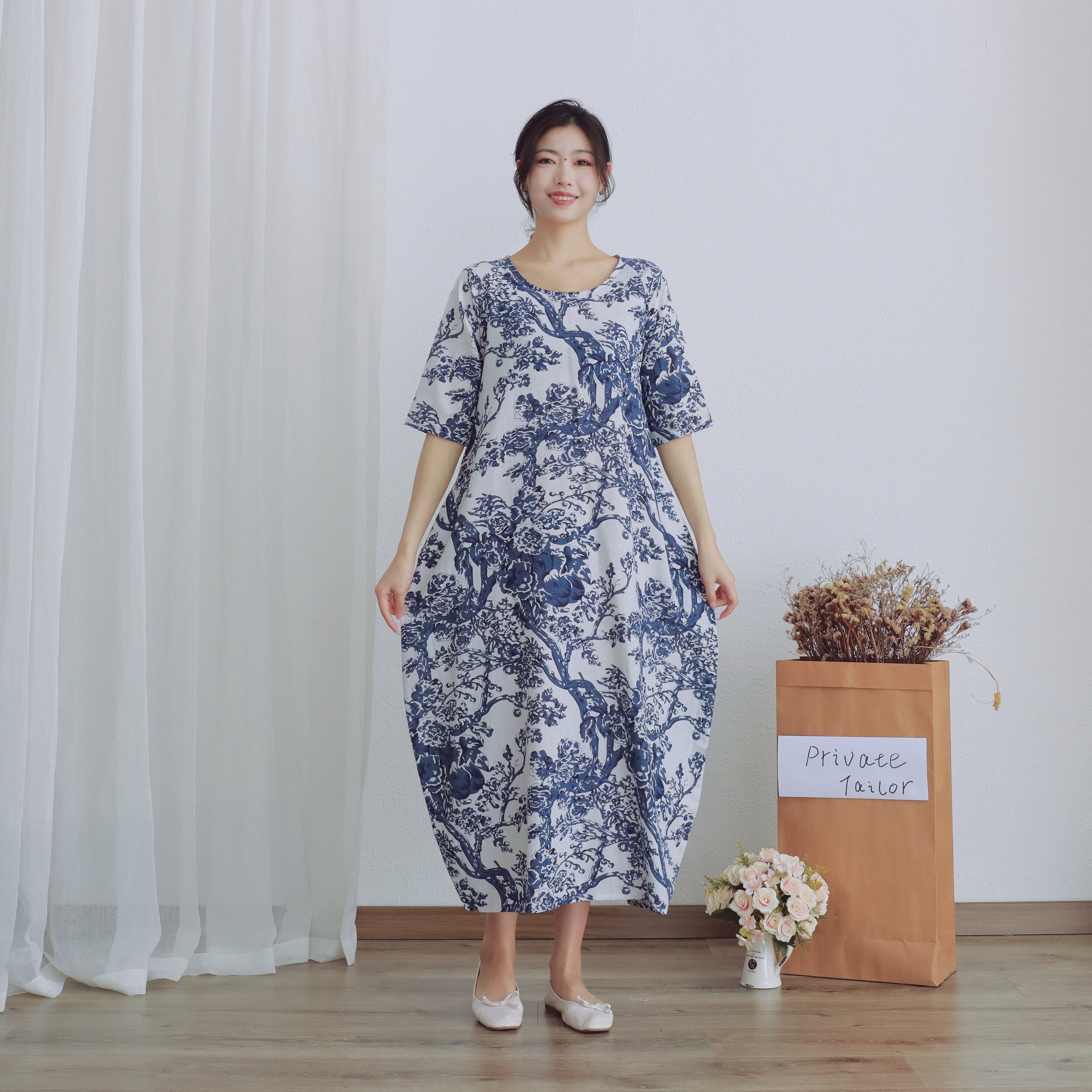 blue and white shift dress STRIPE SHIFT BLUE DRESS main image 1