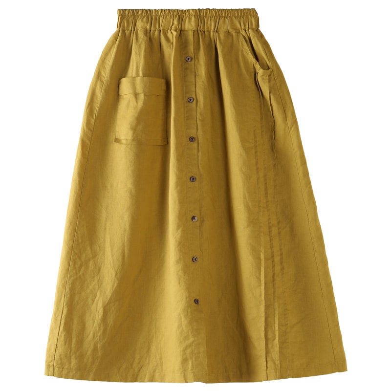 Summer Cotton Skirts Aline Pleated Elastic Waist Skirt Flared Etsy