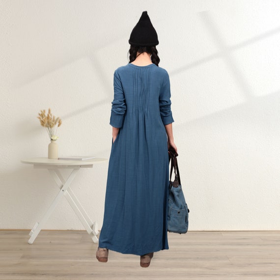 Robe d'hiver en tissu plus épais Robe d'automne Robe chaude Robe en coton  plus épais Robes à manches longues Robe d'extérieur XS-6XL