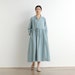 Women Cotton Dress Shirt Casual Loose Robes 3/4 Sleeves Shift Dress Boho Maxi Dresses Customized Dress Plus Size Clothing Linen