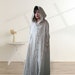 Women Hooded Cotton Dress Coat Casual Loose Robes Long Sleeves Cardigan Shift Dresses Maxi dress Customized Dress Plus Size Clothing Linen 