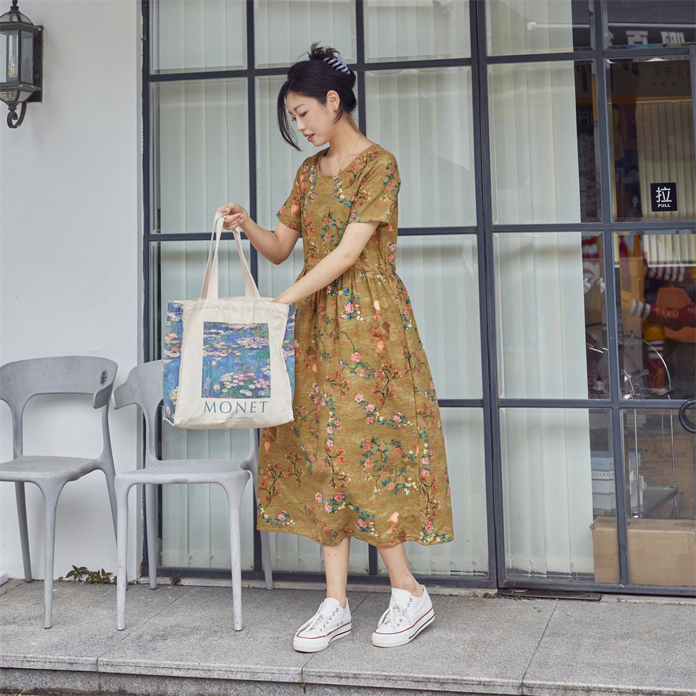 v neck cotton maxi dress for women Brick Red Deep-V Empire Waist 50