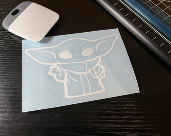 Grogu/Baby Yoda Vinyl Decal for Laptops/Phones/Car Windows