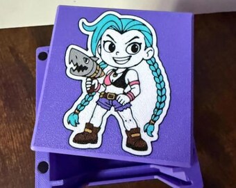 LoL Riftbound Jinx themed TCG deck Box