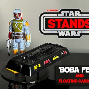 3D printed Boba and Carbonite block (floating) inspired stands. Figures not included