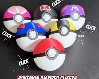3D Printed Pocket Monster Inspired Button Clickers