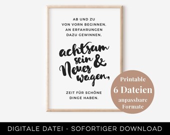 Poster för nedladdning, mindfulness, uppmuntran, motiverande citat, digital nedladdning, citat, väggkonst, tryck, självkärlek, typografi