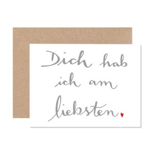 Wenskaart met boekdruk, liefdesverklaring, reliëfdruk, hart, vouwkaart A6, huwelijksverjaardag, beste vrienden, felicitatiekaart, belettering