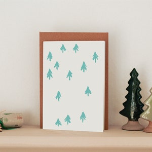 Carte de Noël typographique avec mini sapins, carte de Noël avec impression en relief, petit sapin de Noël, sapin, Joyeux Noël, voeux de Noël
