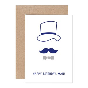 Cartão de aniversário para homens, cartão de felicitações de aniversário para homens, cartão dobrável tipográfico com envelope, feliz aniversário, cartão de felicitações, A6