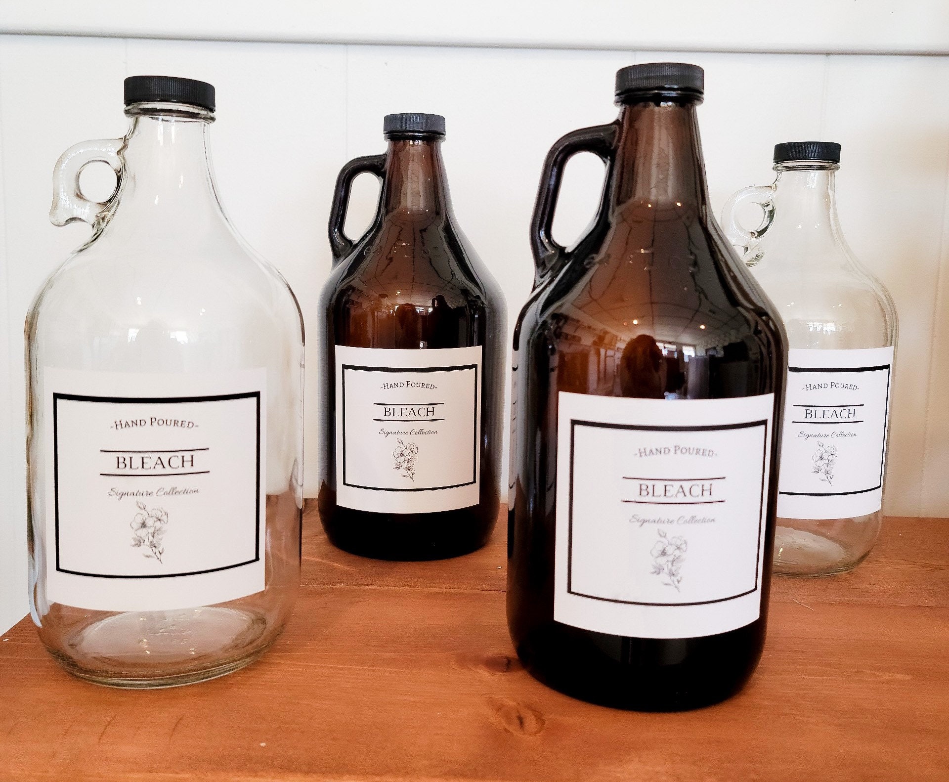 Half Gallon Glass JarLaundry Detergent Bleach and Softener Etsy