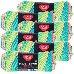 Red Heart Retro Stripes Yarn(3 skeins)-for TicTok beanie  FREE SHIPPING!!!