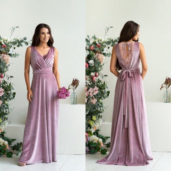 mauve bridesmaid dresses