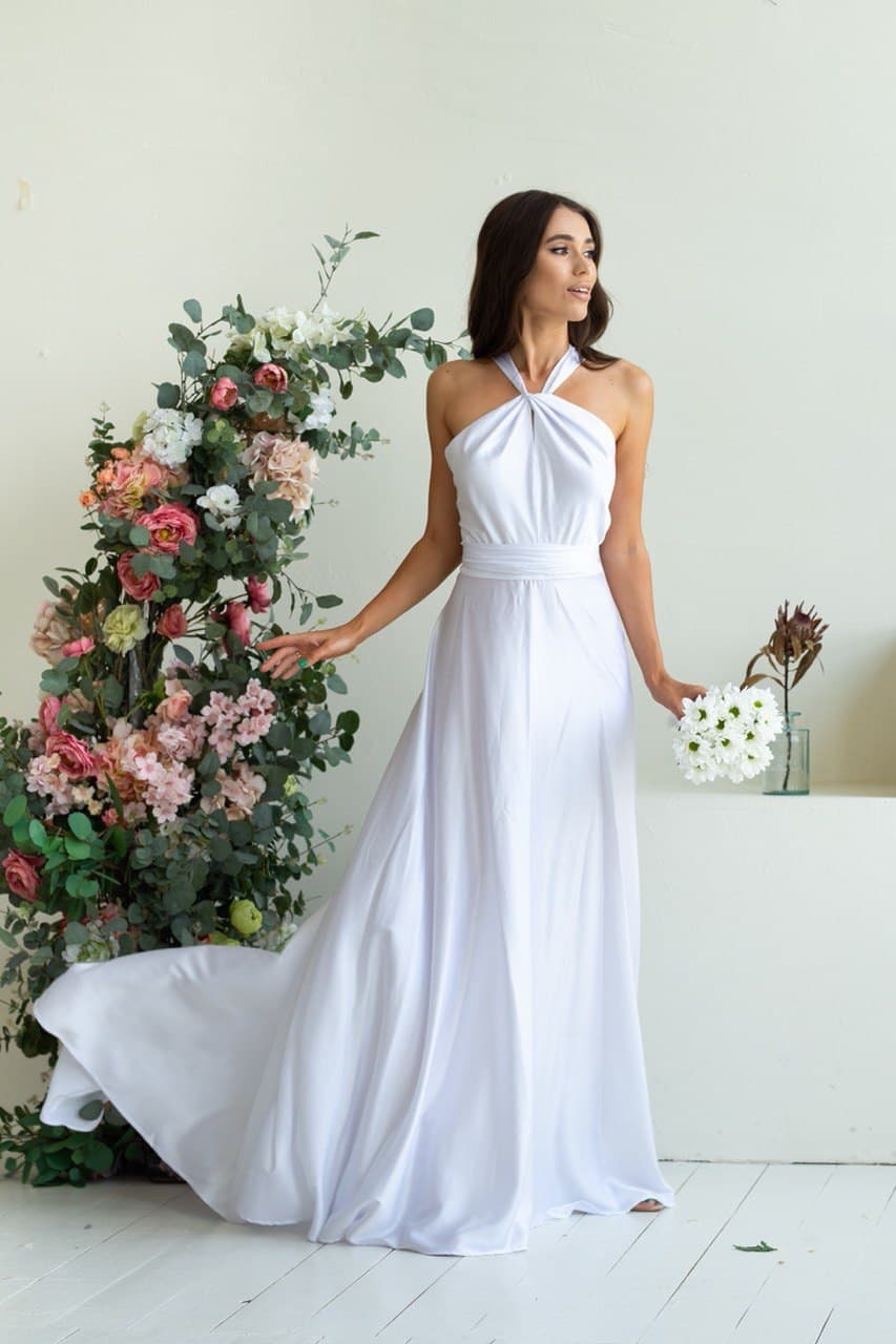 LeMuse Alternative Wedding Dress, Simple Wedding Dress, White Wedding Dress, Flower Wedding Dress, Summer White Dress, Casual Wedding Dress