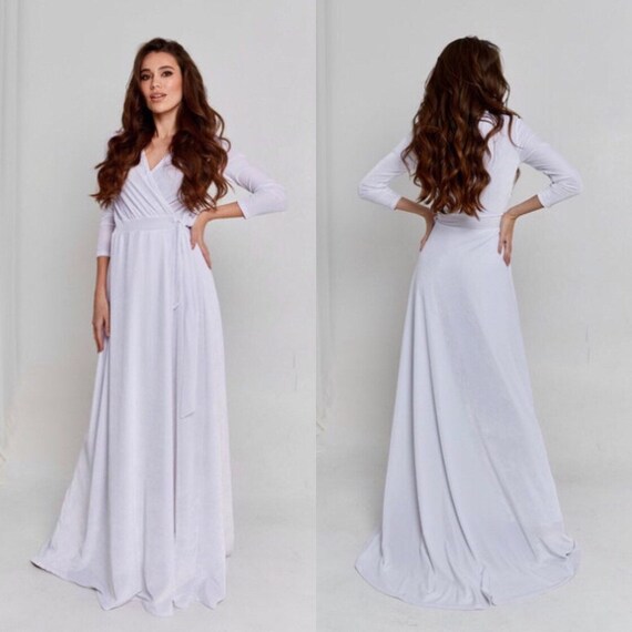 White velvet cheap prom dress